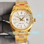 AAA Copy Rolex Datejust II 41mm Yellow Gold 8215 Watch Silver Palm Face 